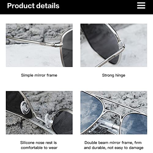 Image of JOVAKIT Men's Polarized Aviator Sunglasses Retro Military Style Pilot Sun Glasses Bayonet Temples UV400 Protection