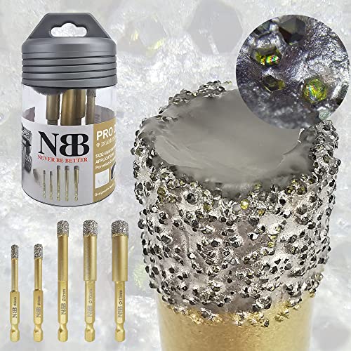 NBB Brazed Diamond Drill Bits with Hex Shank E6.3mm, Fast Connect, for Dry or Wet Drilling on Porcelain,Ceramic,Tile,Granite,Marble, for Corded or Cordless Pistol Drill or Bench Drill (5/6/8/10/12mm) - Image 3
