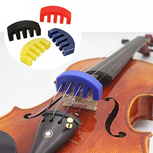 Image of Kadence MP-VL Home Series Violin Mute Pad | Clip-On Rubber Practice Mute | High Volume Reduction for Quiet Practice | Fits Standard Violin Bridge | Multicolor