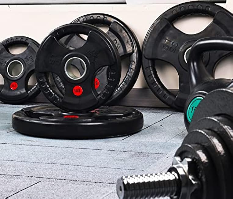 Signature Fitness Olympic 2-Inch Cast Iron Plate Weight Plate for Strength Training and Weightlifting, Multiple Sizes