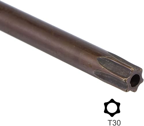 Miniatura 4 de uxcell T30 Anti manipulación Torx Star Key Bit Llave, forma de L 6.5 pulgadas brazo largo, acero S2 2 PC