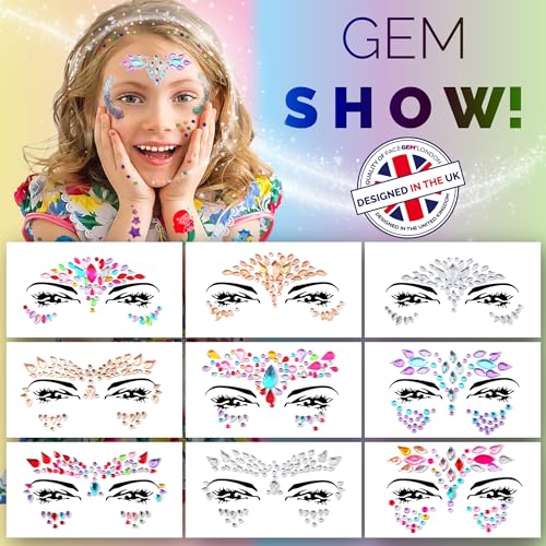 Kids Glitter Tattoo Kit - Face Gems, Rhinestones, Temporary Tattoos - Perfect for Birthdays & Festivals - Image 4