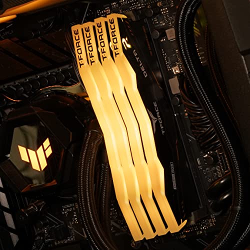 Image of TEAMGROUP T-Force Delta TUF Gaming Alliance RGB DDR5 Ram 32GB (2x16GB) 5200MHz PC5-41600 CL40 Intel XMP 3.0 & AMD Expo Compatible Desktop Memory Module Ram Black - FF5D532G5200HC40CDC01