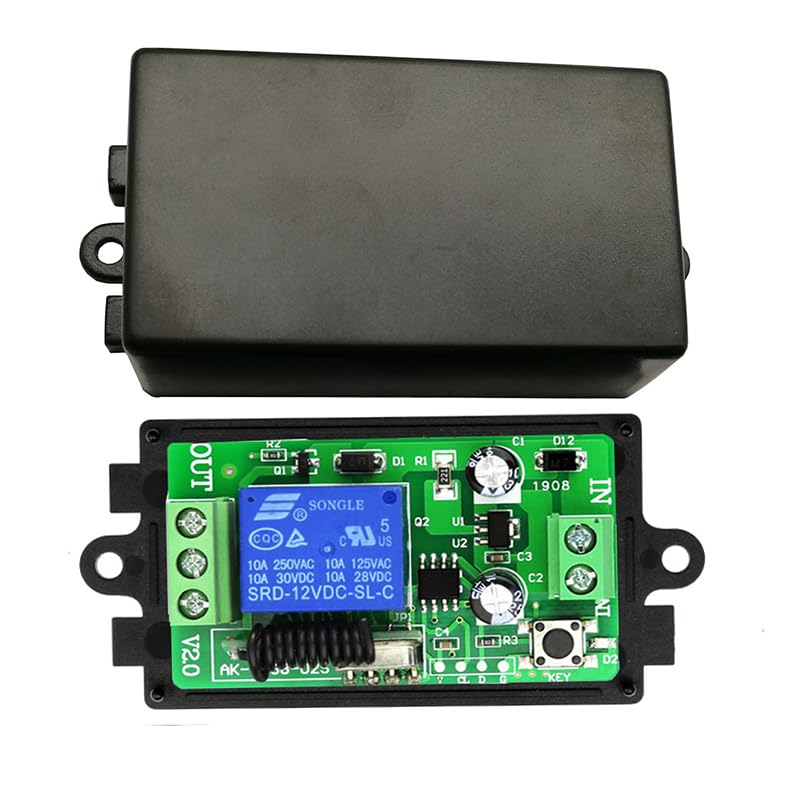 315/433 mhz 20 ~ 200 m DC 24 V 12 V 1 ch inalámbrico RF mando a distancia relé salida radio receptor control remoto puerta de garaje