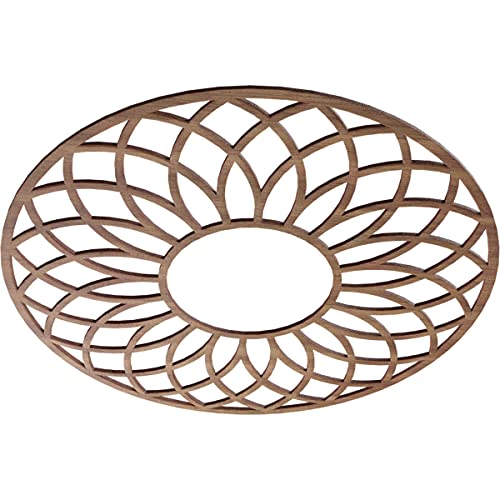 Image of Ekena Millwork 26 inchOD x 8 7 /8 inchID x 3 /8 inchT Cannes Wood Fretwork Pierced Ceiling Medallion, Walnut