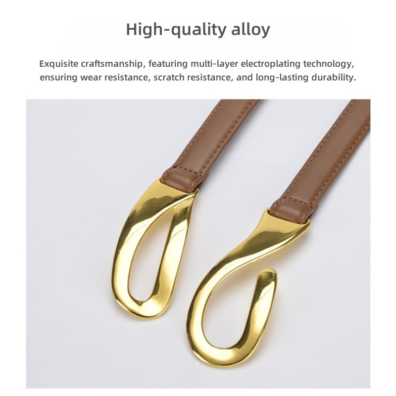 Women Genuine Leather Skinny BeltTrendy Elegant Adjustable Thin Ladies Waist Belts for Pants Jeans Dresses4