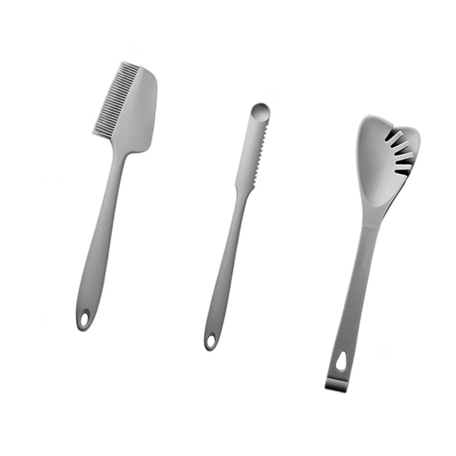 HZBB 3Pcs Silicone Baking Scrapers Set, Heatproof Flexible Utensils with Grip for Mixing Dough & Frostings, Dishwasher Safe Multipurpose Silicones Scrapers for Baking