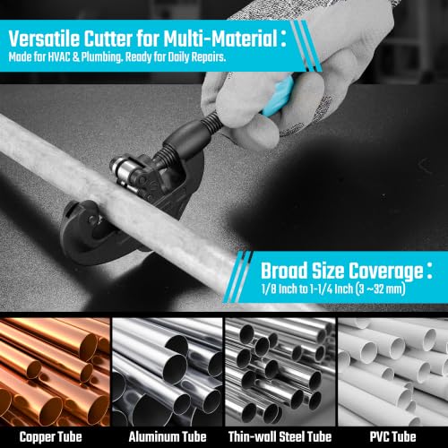 Image of DURATECH Tubing Cutter, Cuts from 1 /8 inch to 1-1 /4 inch Outer Diameter