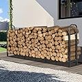 Kendane 8FT Firewood Rack Outdoor, Heavy Duty Adjustable Firewood log Storage & Holder, Wood Pile Lumber Storage Rack Stacking Outside for Courtyard Patio.