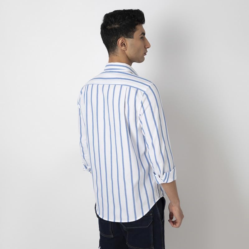 Image of Mens Striped Slim Fit Cotton Casual Shirt | Full Sleeves Mens Shirts | Stylish Shirt for Men