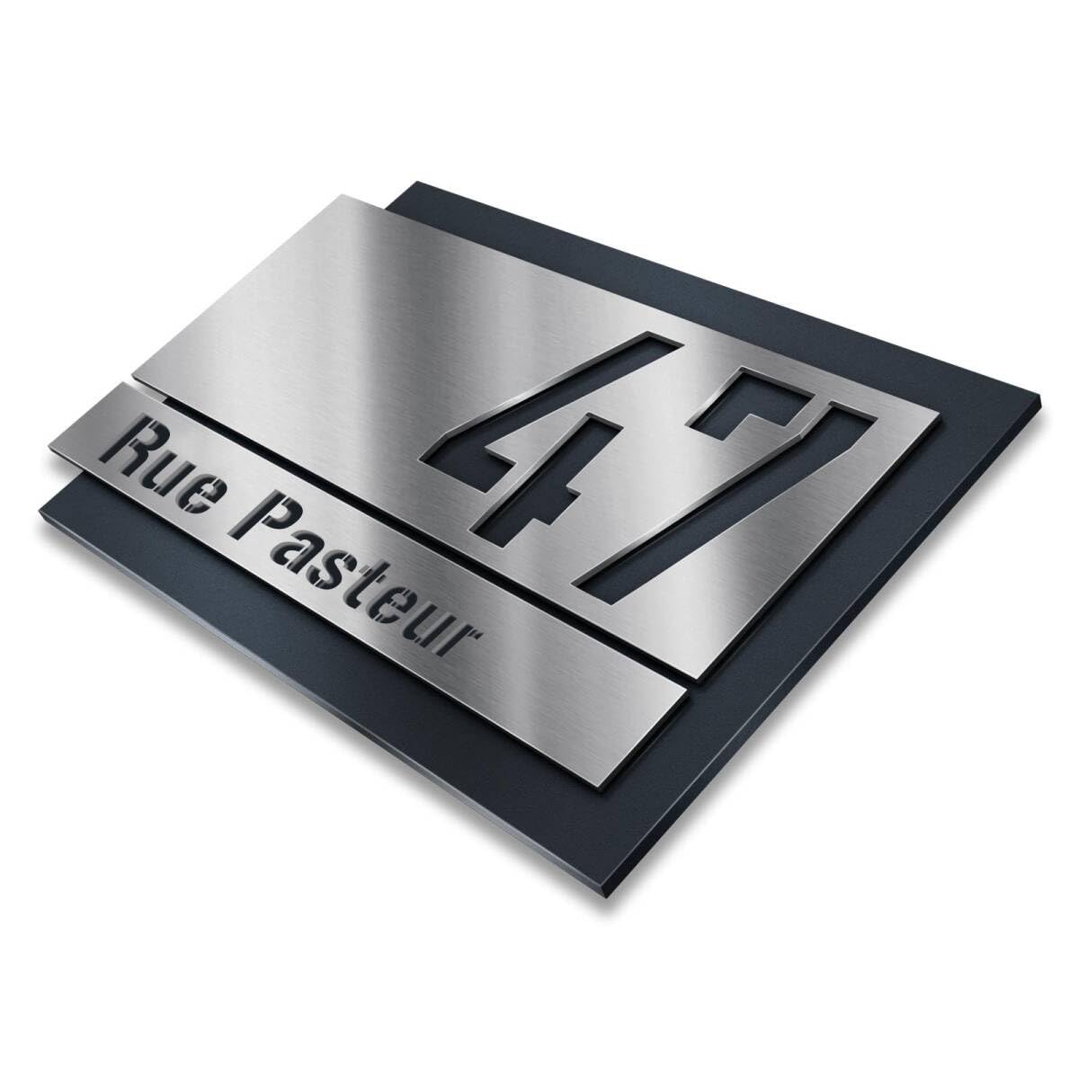 Metzler® numéro de maison en acier inoxydable avec effet 3D et gravure laser résistante gris anthracite RAL 7016 – robustesse extérieure facile à entretenir – personnalisation adresse