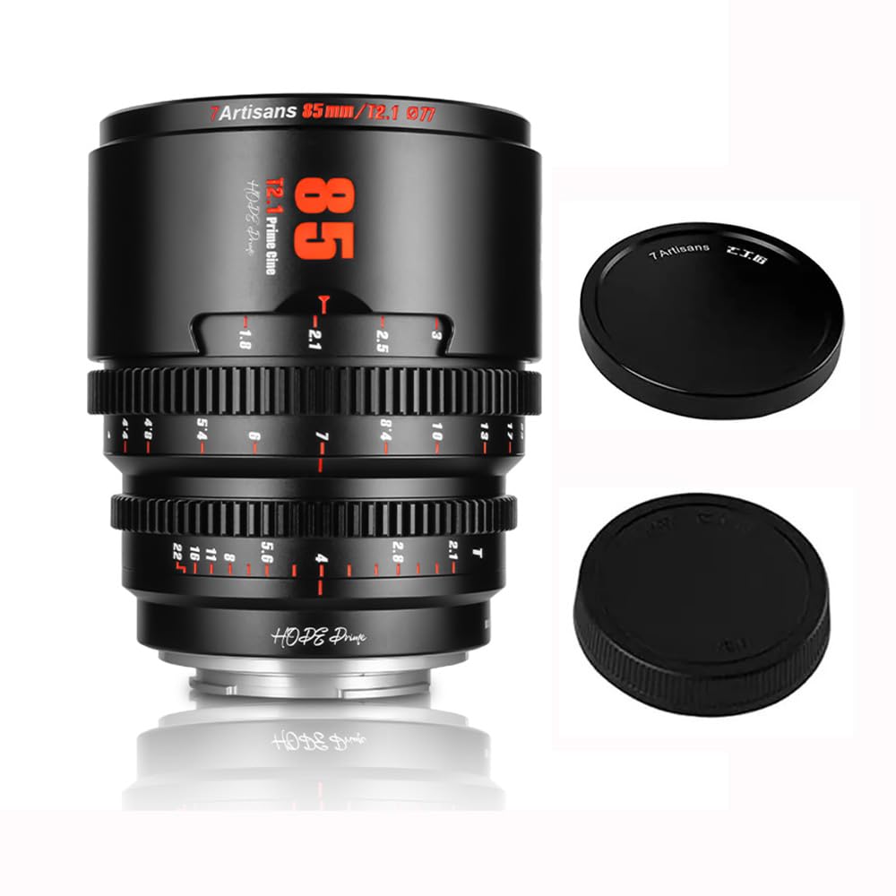85mm T2.1 Cine Lens,Large Aperture Cinematic Film Lens for E Mount Mirrorless Cameras A6500 A6600 FX3 A7S3 A7M3 A7R3 A7M4 FS/A/NEX/A6/A7 Series