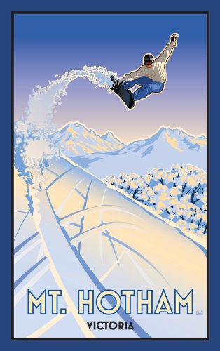 Northwest Art Mall Mt. Hotham Victoria Snowboarder Air Australia Wall Art by Paul B. Leighton, 11 by 17-Inch