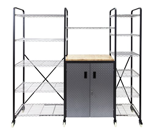 Origami System Mate Expandable Garage Storage Organizer Rack Closet Tier Closet I Steel Shelvcaster Wheels For Easy Mobility I Easy Assembled I Good For Garage, Warehouse, Office, Schools I Large #TOP1