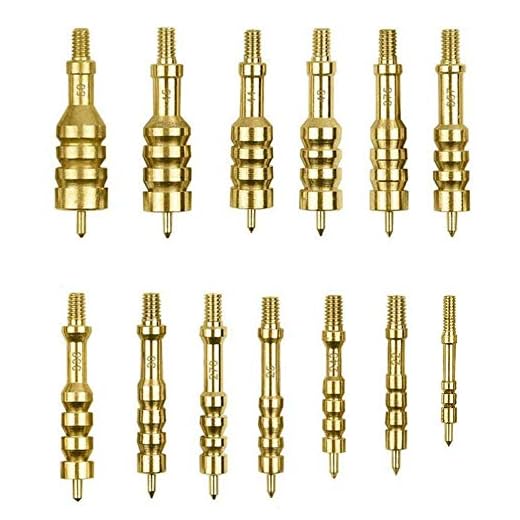 iunio 13-Piece Solid Brass Gun Cleaning Jag Set, Gun Cleaning Jag, Brass Cleaning Jag with Storage Case for Rifle Cleaning and Maintenance