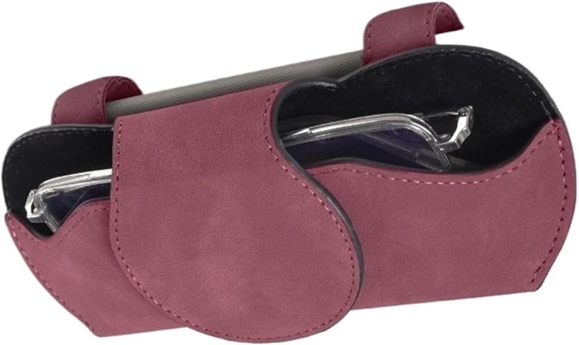Car Interior Sun Visor Glasses Clip Sunglasses Box Compatible For BYD Atto 3 E6 / Tang F3 Plus/Song Max F3R I3 S7 G3 M6 L3 D1 S6 F0(Red- D)