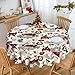 Eikione 70 Inch Round Merry Christmas Tablecloth, Truck Christmas Tree Tablecloth, Stain Resistant Dining Table Cover for Holiday Decor