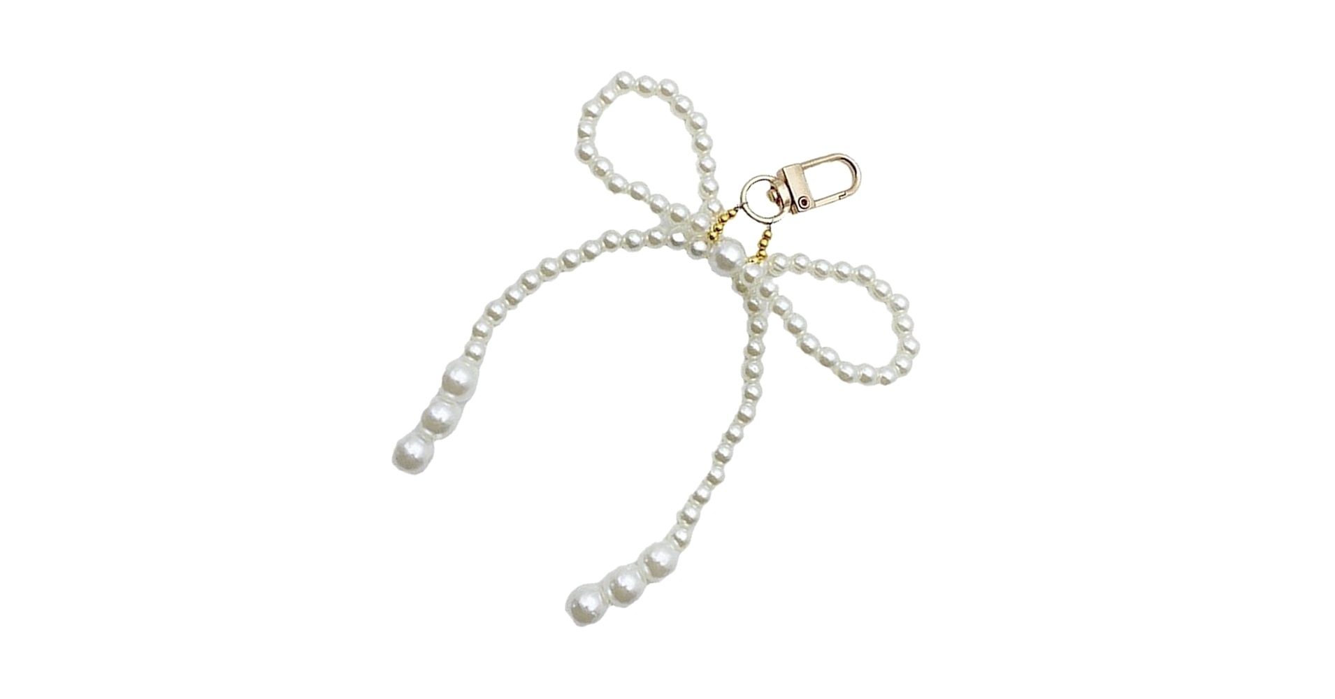 N1025 / カスタムキーホルダー キーチェーンバー パンダビーズ リボン N1025 / カスタムキーホルダー キーチェーンバー パンダビーズ リボン