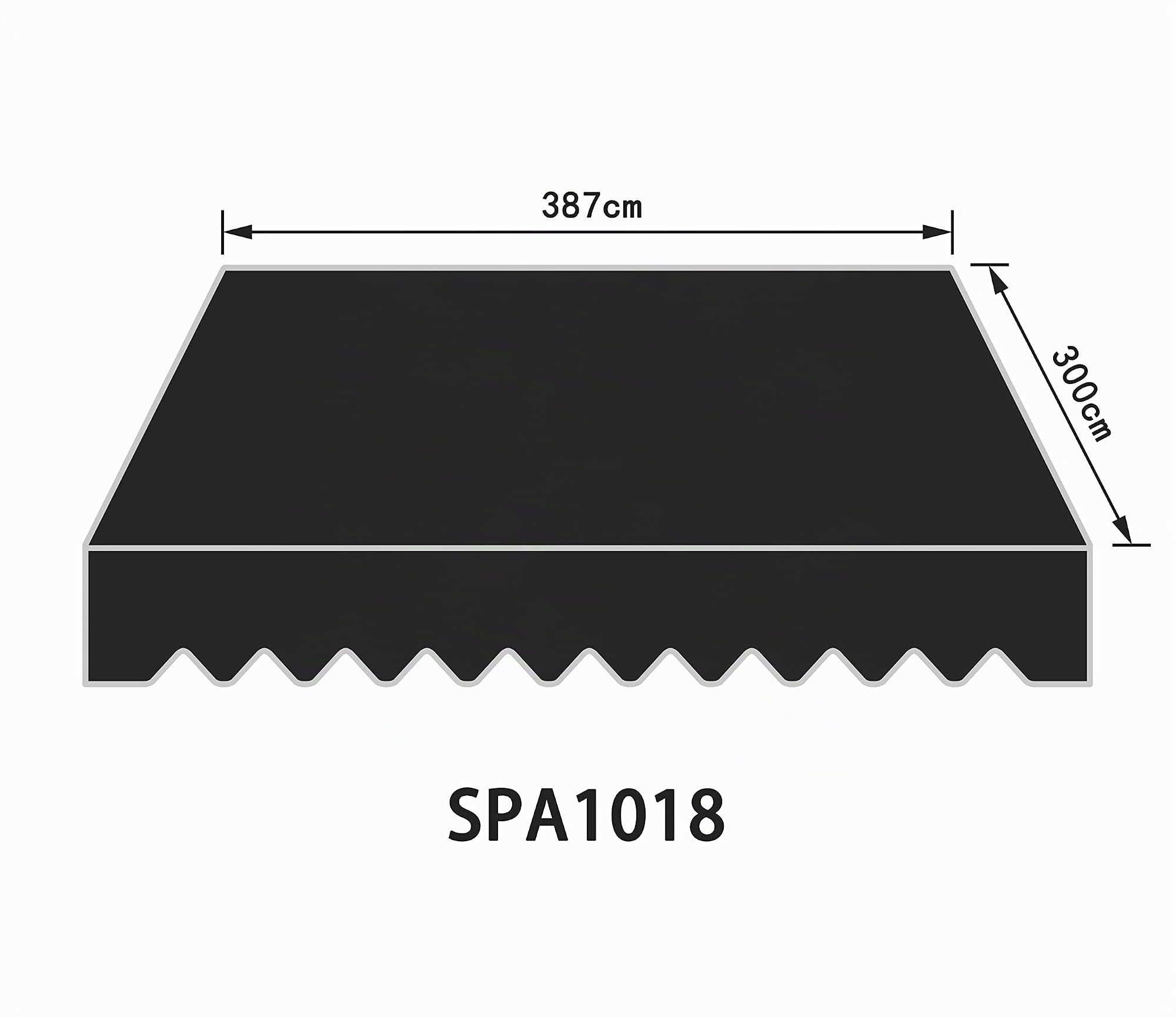 Home Trends Markisenstoff Markise mit Volant 4 x 3 m Markisenbespannung ersatzstoff 387 x 300cm Balkon Markise wasserabweisend & Sonnenschutz Ersatz Markisentuch P1018