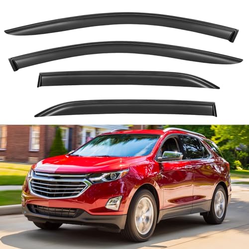Image of Window Visors Rain Guards Shield for 2018-2024 Chevrolet Equinox, Out-Channel Window Vent Wind Deflectors Visors Shades for 18-24 Chevy Equinox
