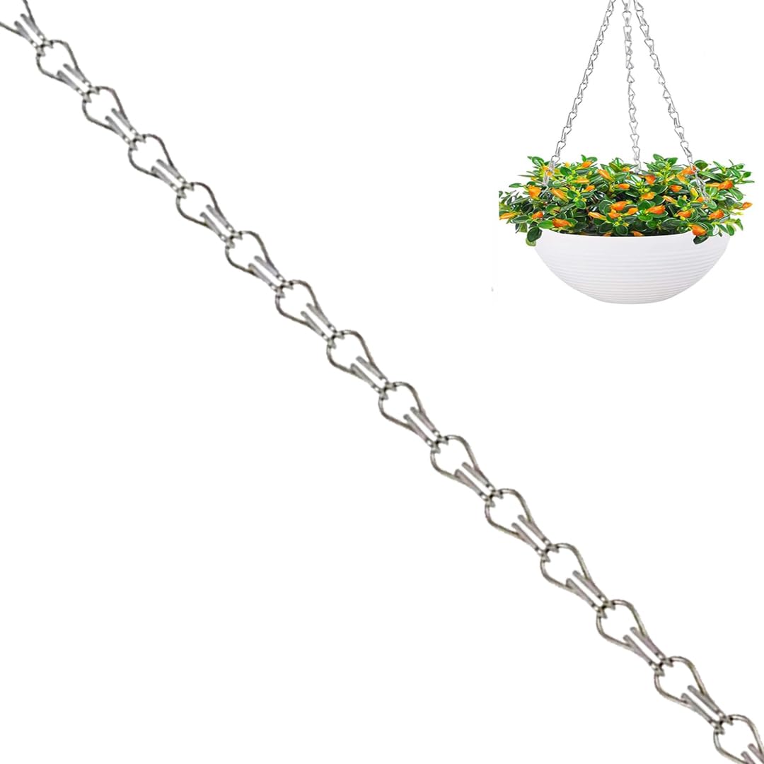 D.A.Y. Republic 14" Heavy Duty Metal Hanging Basket Replacement Chain - Weatherproof, Strong Flower Pot Chains For Hanging Planter Basket (14" Replacement Metal Chain)