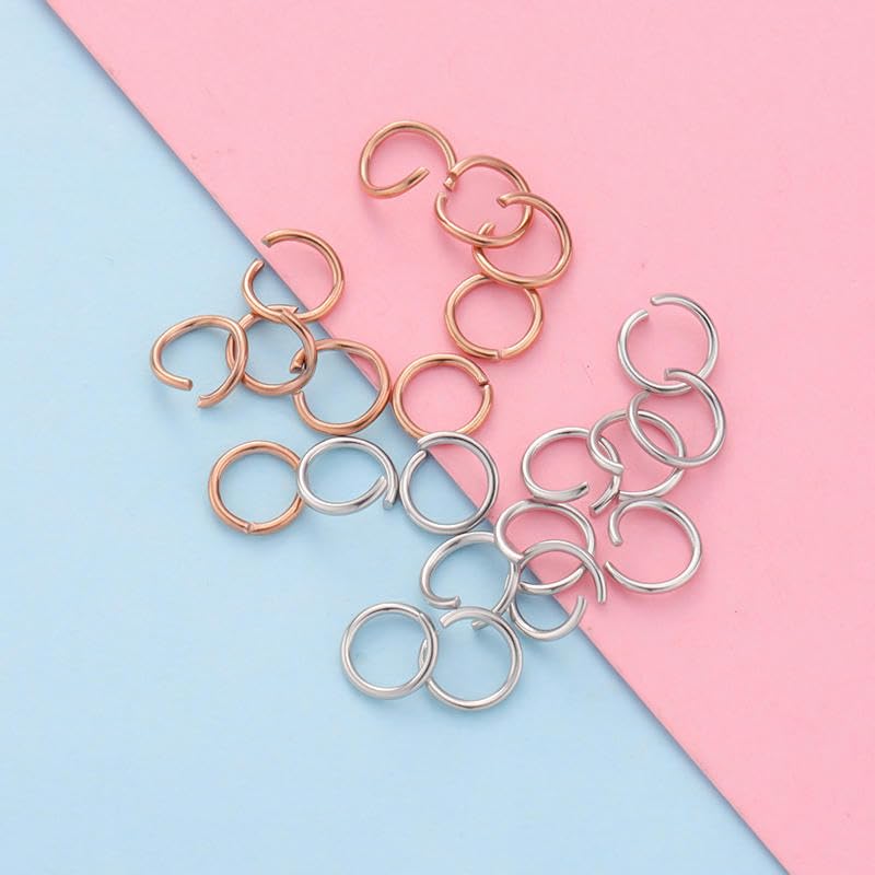 Offene Biegering-Komponenten aus Edelstahl, DIY-Schmuckherstellung, Öffnungsringe, 3,5–10 mm, 100 Stück/Menge, Roségold, 100 Stück, 1,2 x 10 mm