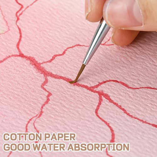 Image of 25 Sheets Watercolor Paper 7X 10, 300 GSM Deckled Edge Paper Rough /Textured Handmade Paper for Watercolors, Wedding Invitations, Cards, Crafts