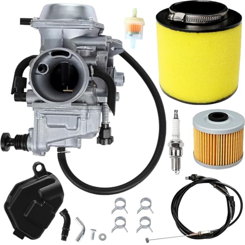 Fourtrax 300 Carburetor Fit for Honda 1986-2000 FourTrax TRX300 TRX350 1997-2004 Foreman 400 450 2000-2006 Rancher 350(Includes Air Filter Oil Filter Spark Plug Throttle Cable)