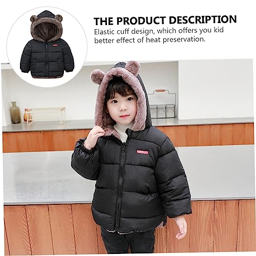 LIFKOME 1pc Fleece Coat Winter Jacket for Boys Cotton-padded Jacket Girls Coat Fleece Jacket Children Clothing4