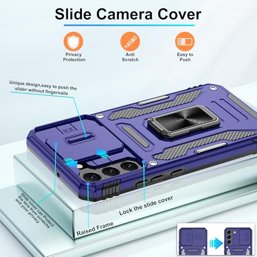 Gritup for Samsung Galaxy S22 Plus Case with 2-Pack HD Screen Protectors and Slide Camera Cover,14FT Military Grade Drop Protection,Car Mounted Magnetic Rotate Kickstand S22 Plus Cases,Blue by Gritup - Used condition - Image 4