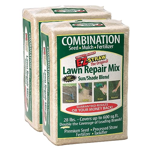 EZ Straw Lawn Repair Mix – Sun/Shade Blend – Combination See...