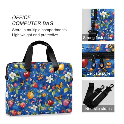 Funda para Laptop 15.6 pulgadas con asa y correa azul miniatura 6
