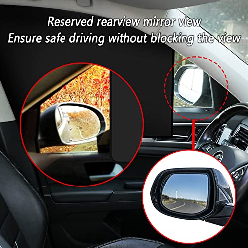 image for Aokdom 2PCS Foldable Magnetic Car Side Window Sun Shade - Full Blackou