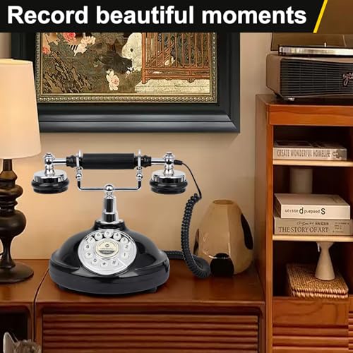 Image of Audio Guest Book Wedding Phone, Record Customized Audio Message with Guest Book Retro Phone Audio GuestBook for Wedding Birthday Party Confession (Battery is Included)
