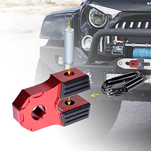 2X Flat Winch Shackle Mount Set Aluminum Alloy Rescue Trailer Hook Connector Compatible With Jeep Rubicion Rhino Warn Factor Smity Towing Truck Strap D-Ring #TOP4
