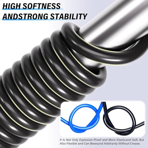 Image of TAILONZ PNEUMATIC Black 3 /8 Inch OD 16 Meter 50ft PU Polyurethane Air Tubing Kit Pipe Hose Air Line Tubing Air Hose Fittings Push to Connect Fittings(27PCS)