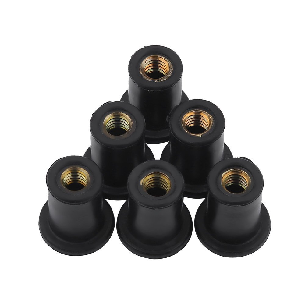 Alomejor Well Nuts, vibration isolation and hole sealing M4 brass fasteners with rubber bushings for motorcycle kayak canoe enthusiasts boaters mechanics