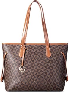 Lekesky Tote Bag for Women Stylish Handbag Faux Leather Shoulder Bag for Work School Dating, Brown