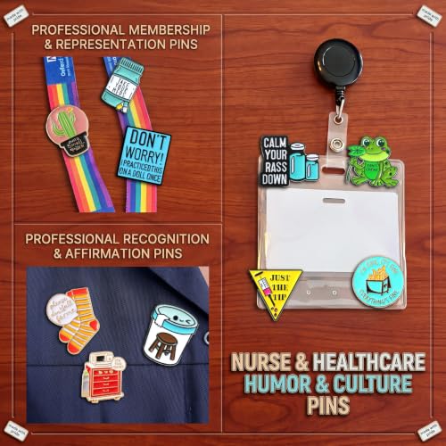 Image of Giegxin 40 Pcs Funny Nurse Enamel Pins Nursing Medical Brooches for Backpacks Cute Novel Lapel Pins Bulk Humorous Nurse Badge Accessories for Paramedic Registered Doctor Healthcare Medical Gift