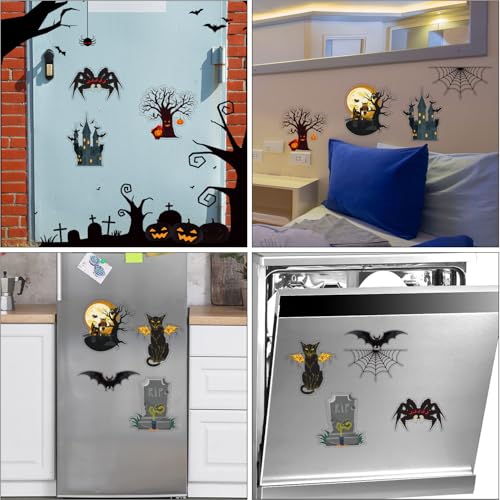 Nqeuepn 1029637 8Pcs Halloween Fridge Magnets, Spooky Magnetic Halloween Car Magnets Spider Bats Tombstone Decorative Holiday Magnet For Refrigerator Cruise Door Garage Door Decorations thumb #6