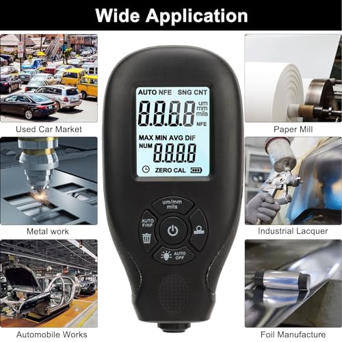 Medidor de grosor de pintura para autos con pantalla LCD miniatura 5