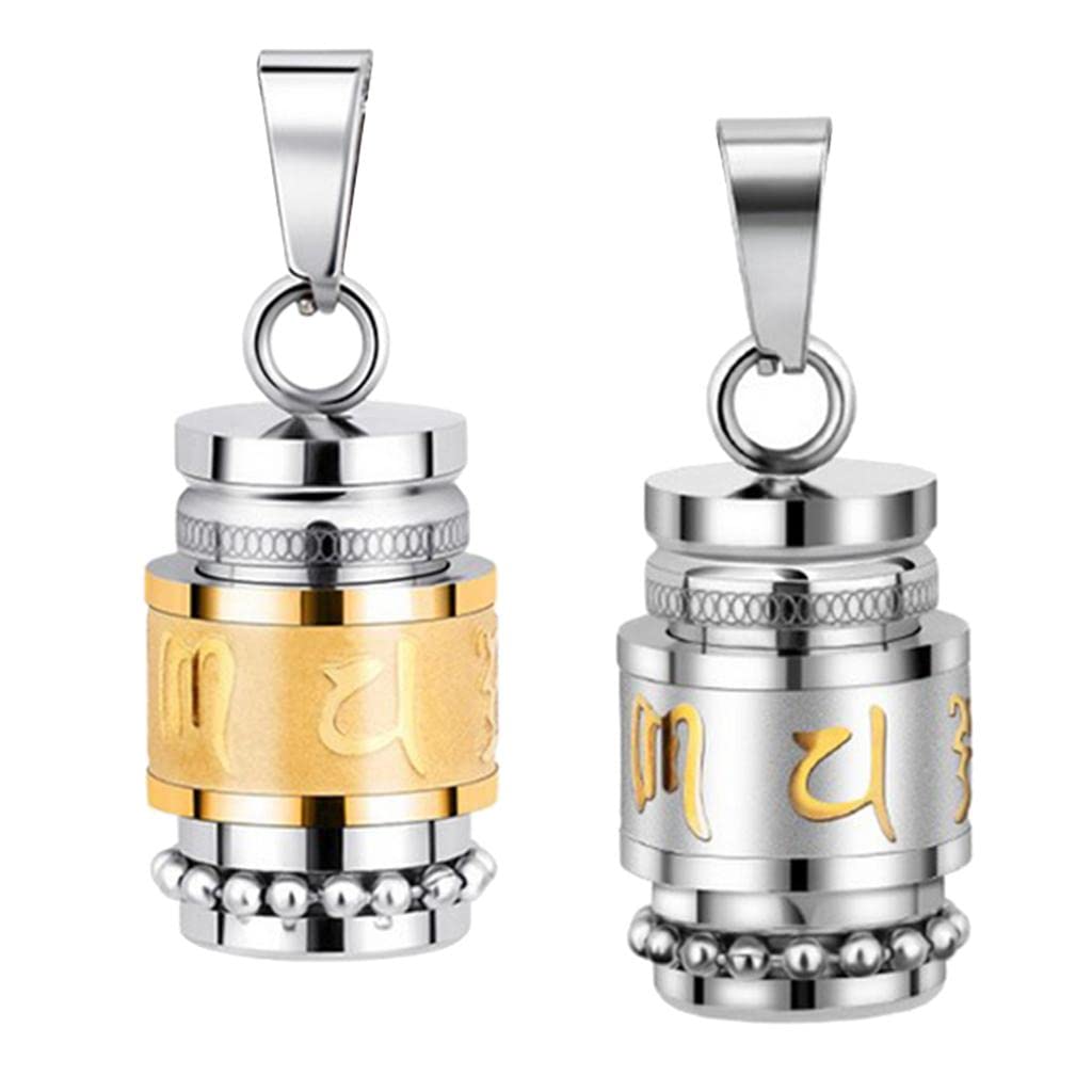 Colgante Budista Shurangama Adorno Budista de Acero Titanio Colgante Collares Accesorio Joya Adecuado para Protección Y E, plata, tal como se describe