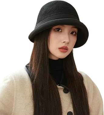 Classic Felt Fedora Hat for Women 2026 Fall Winter Soft Elegant Bow Bucket Hat Cozy Short Brim Cap 2026