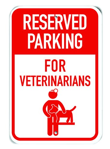 Panneau vétérinaire rouge en aluminium pour organiser le parking de la clinique