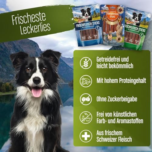 DeliBest Premium Hirschfleisch Sticks I natürlicher Hunde Snack leicht verdaulich I kalt geformt - sehr schmackhafte Hunde Leckerlies aus frischem Fleisch I 6 Stück – Bild 5