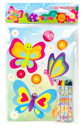 Tiny Mills Butterfly Spring Insect Coloring Books with Crayons Party Favors with 12 Coloring Books and 48 Crayons, Butterfly Party Favors, Butterfly Prizes, Favor Bag Filler - Thumbnail 7