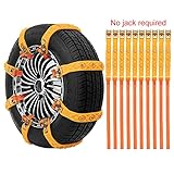 DATOUBOSS Universal Snow Chains 10pcs Car Anti-Skid Chains Thickness 8mm Adjustable Tire Chains for Cars/SUV/Truck Fit Tire Width 145mm-275mm (5.71-10.83 inch）