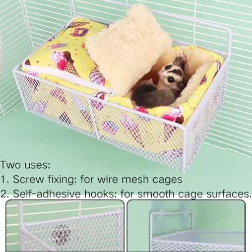 Rede de rato para gaiola, brinquedos de rato à prova de mastigação, cama quente, cesta de ferro para