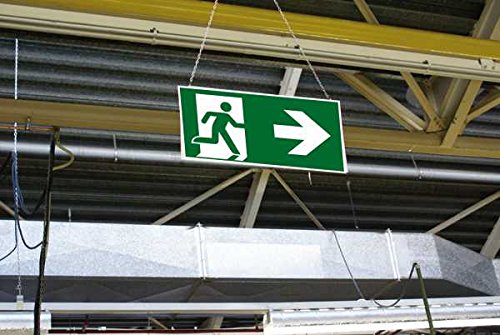 Scudo Salvataggio Weg sinistra/destra doppelseitig DIN EN ISO 7010 – 400 X 200 X 1.5 mm plastica langnachleuchtend