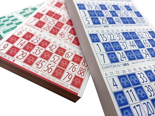 Genérico Cartones de Bingo Troquelados, 960 Unidades para Bingo Tradicional de 90 Bolas